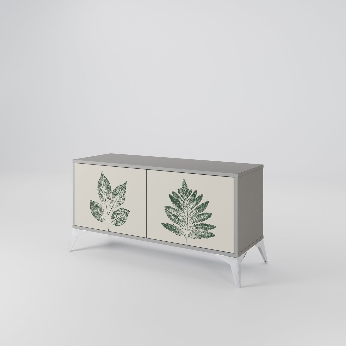 GREEN LEAFY STAMPS Compact 2-Door TV Cabinet