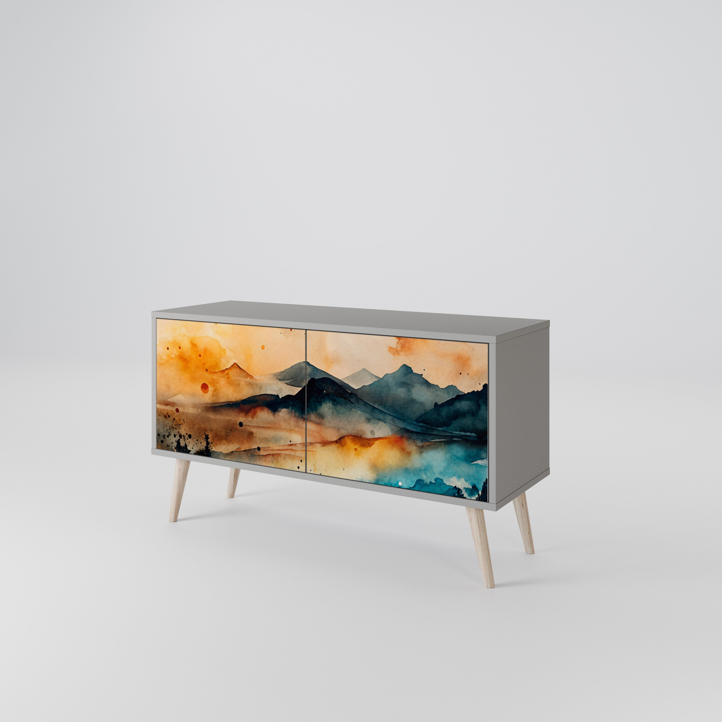 OMINOUS MOUNTAINS Móvel de TV Compacto de 2 Portas