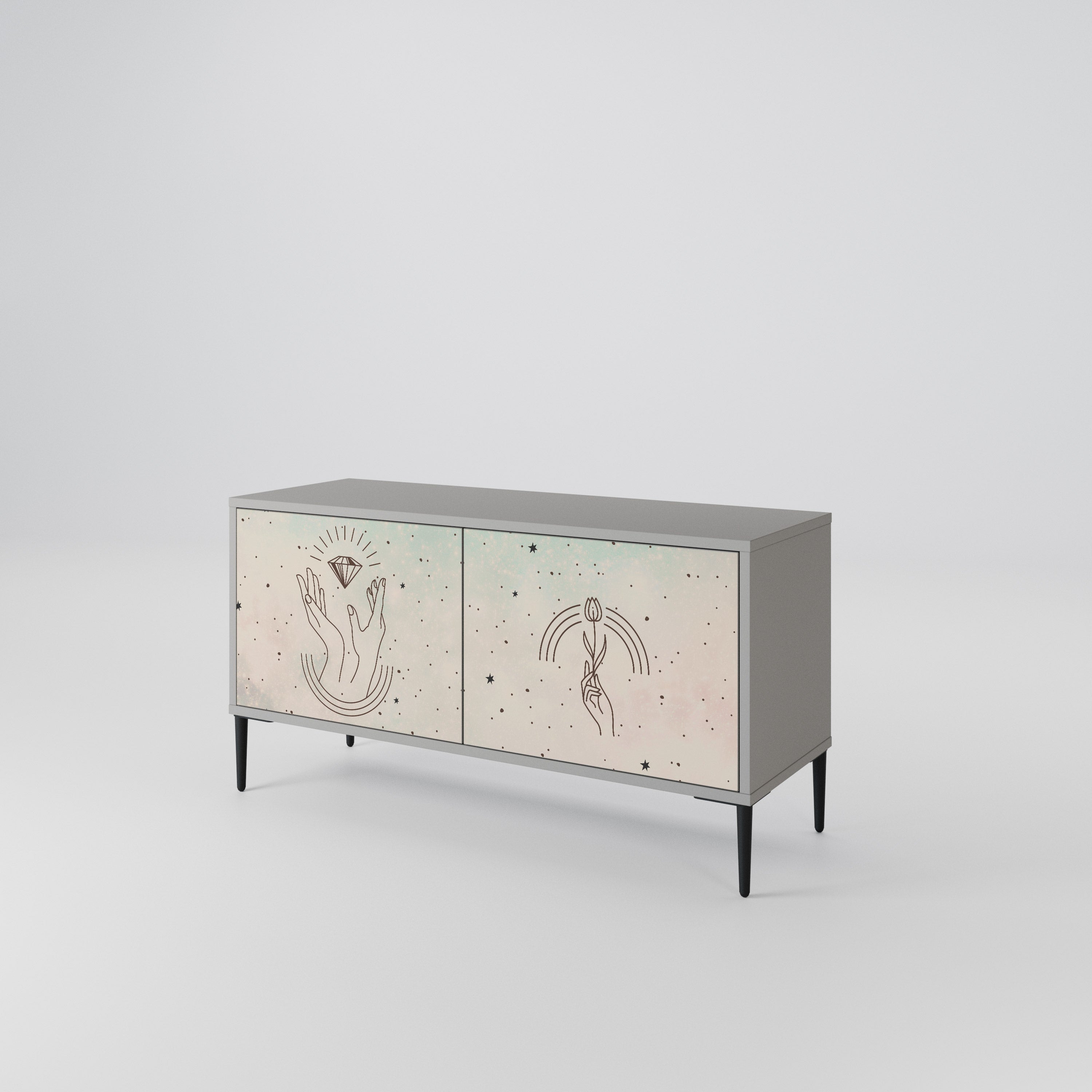 DELICATE BEAUTY Compact 2-Door TV Cabinet