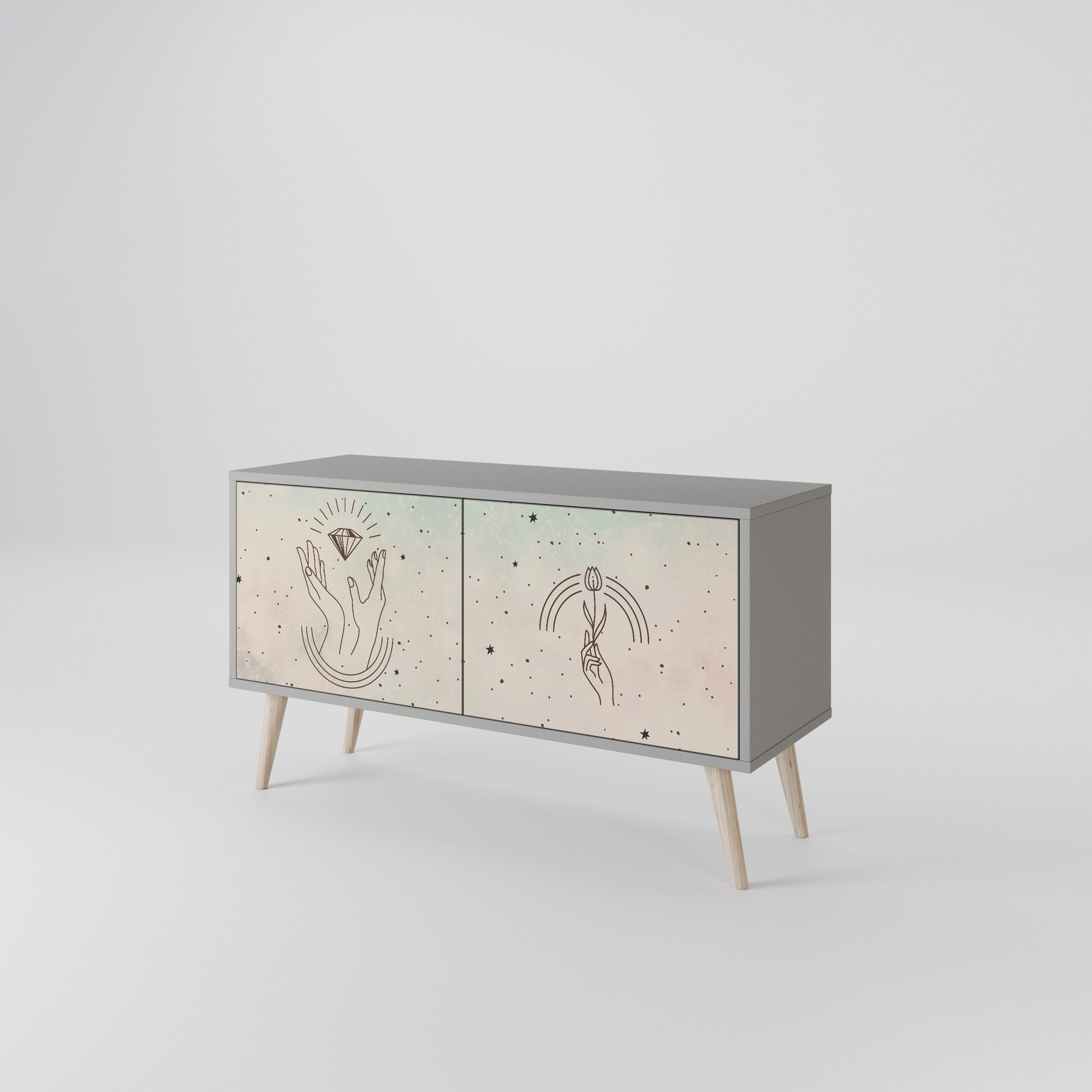 DELICATE BEAUTY Compact 2-Door TV Cabinet