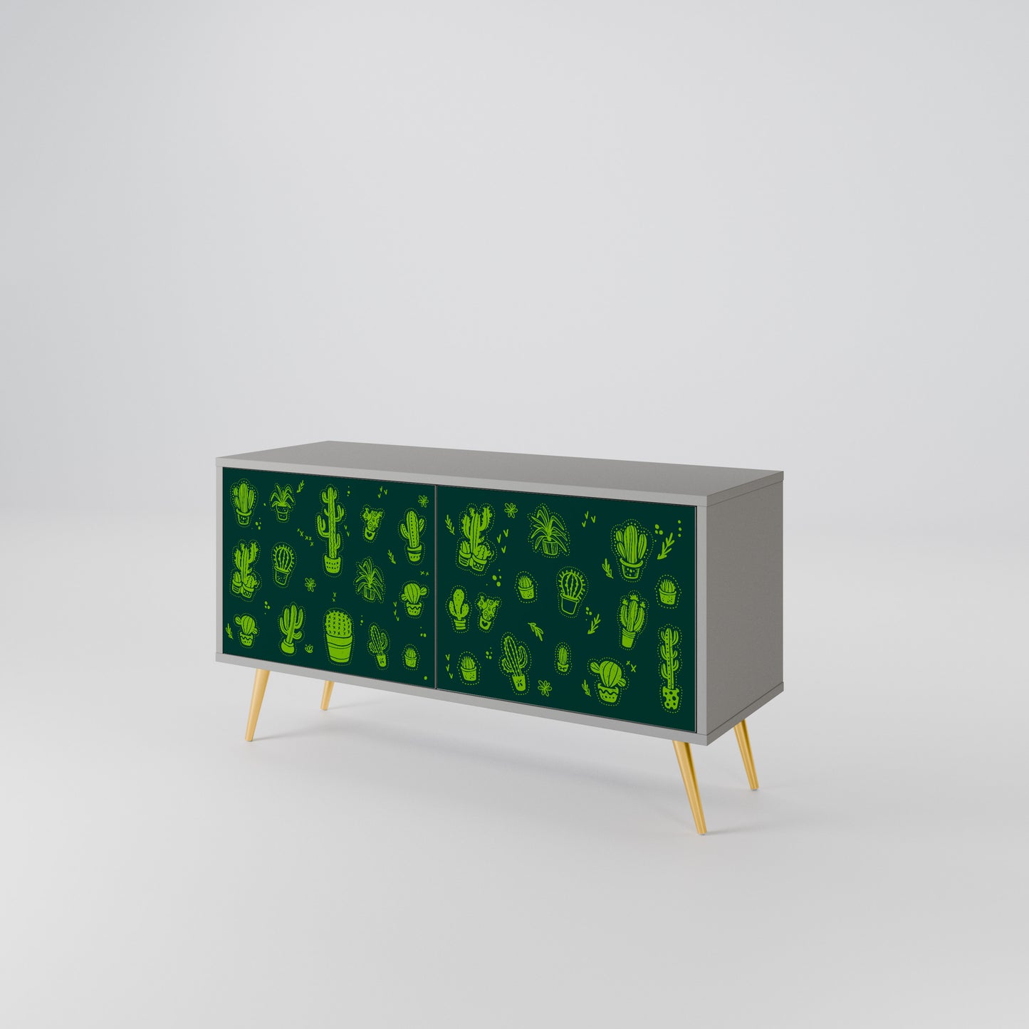 DESERT GREEN Móvel de TV Compacto de 2 Portas