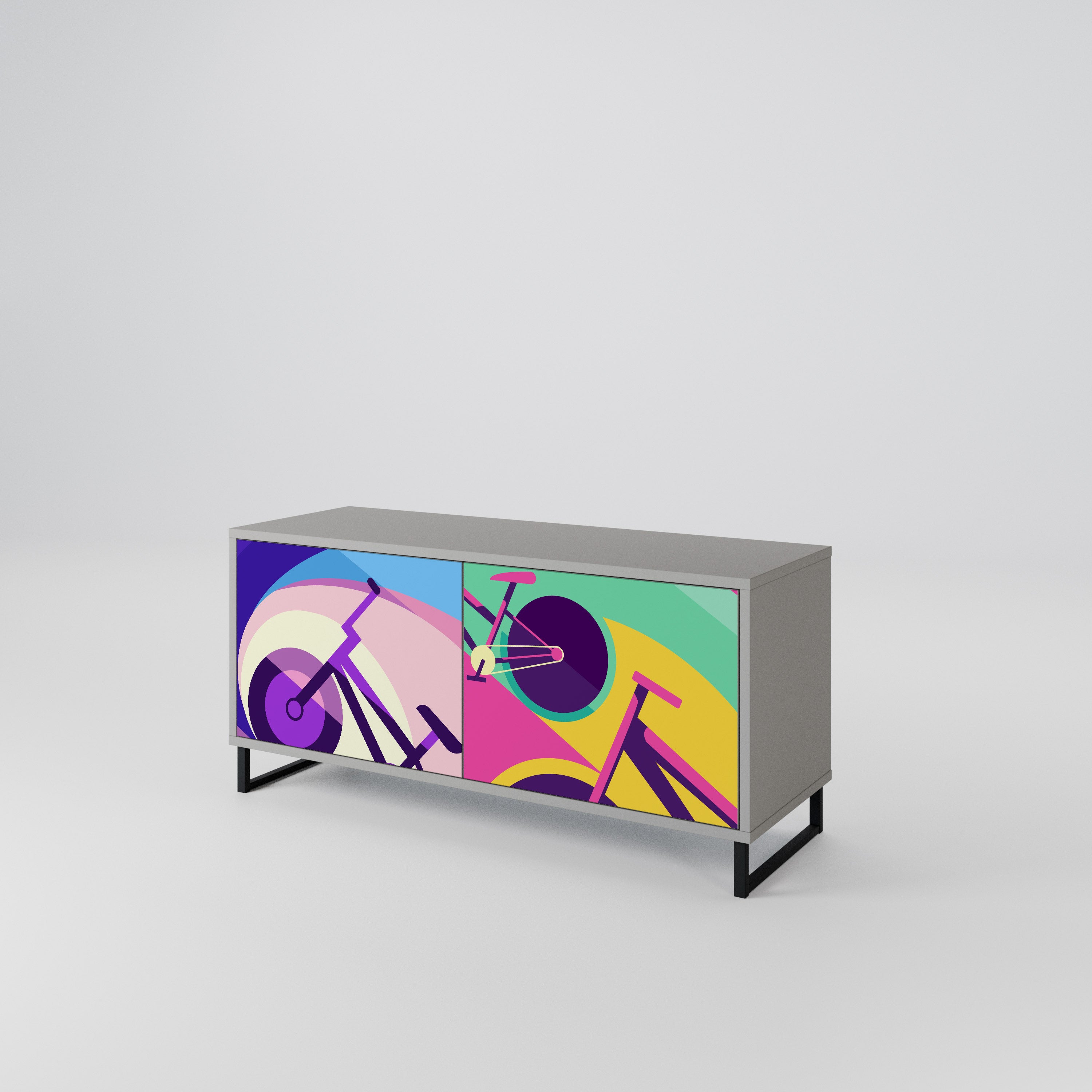 BIKE DREAMS Compact 2-Door TV Cabinet