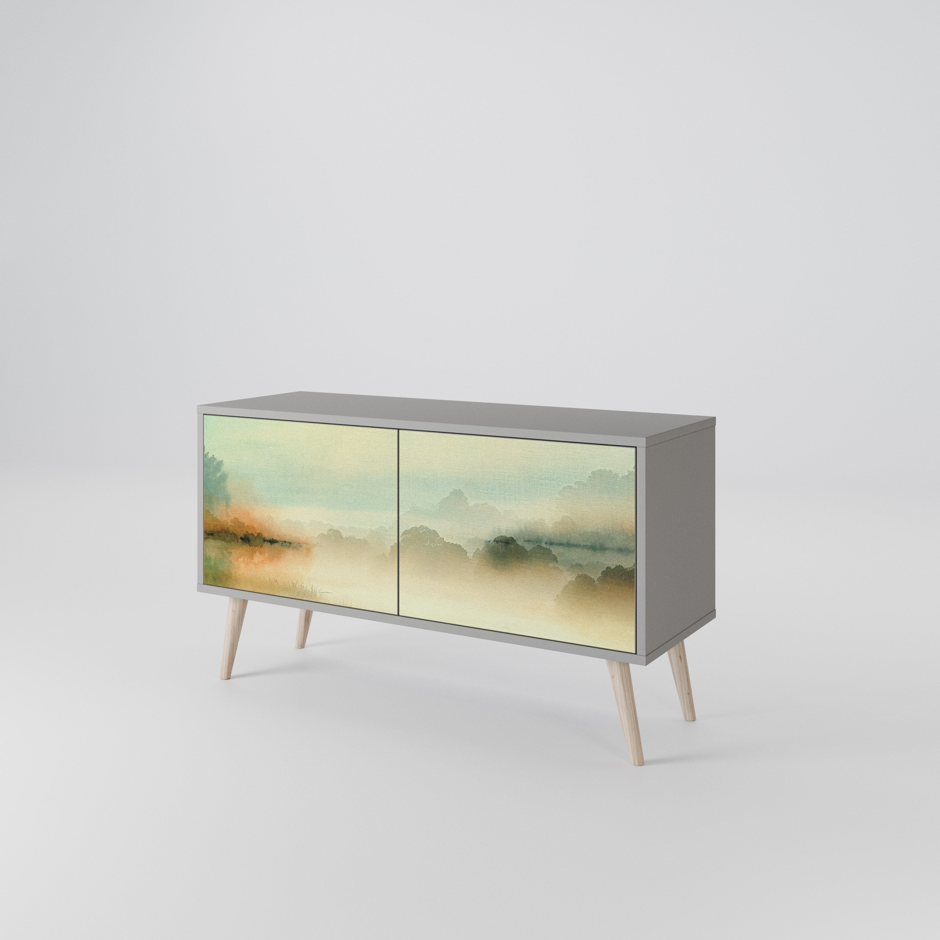 MORNING BY THE LAKE Compact 2-Door TV Cabinet