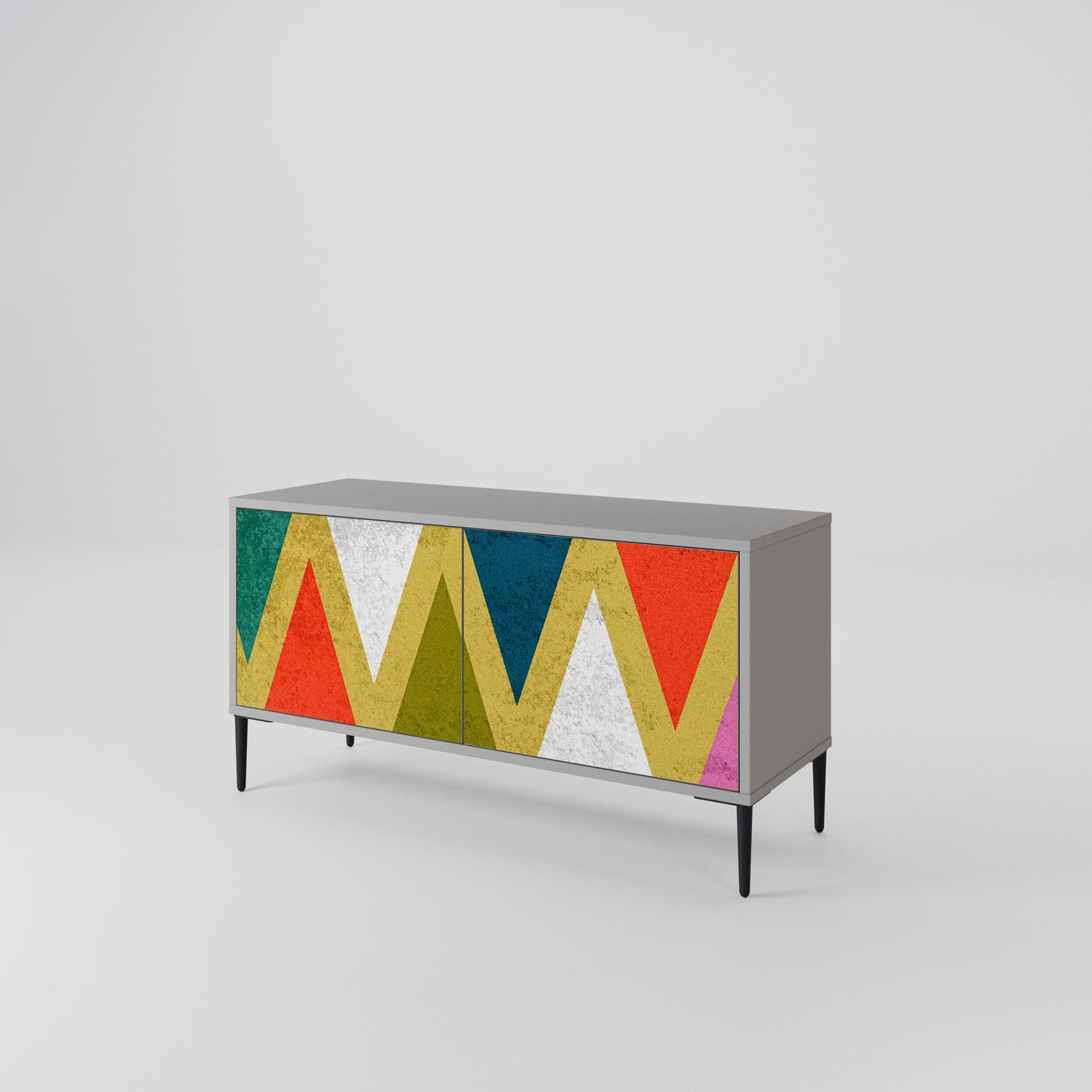 COLORFUL TRIANGLES Móvel de TV Compacto de 2 Portas