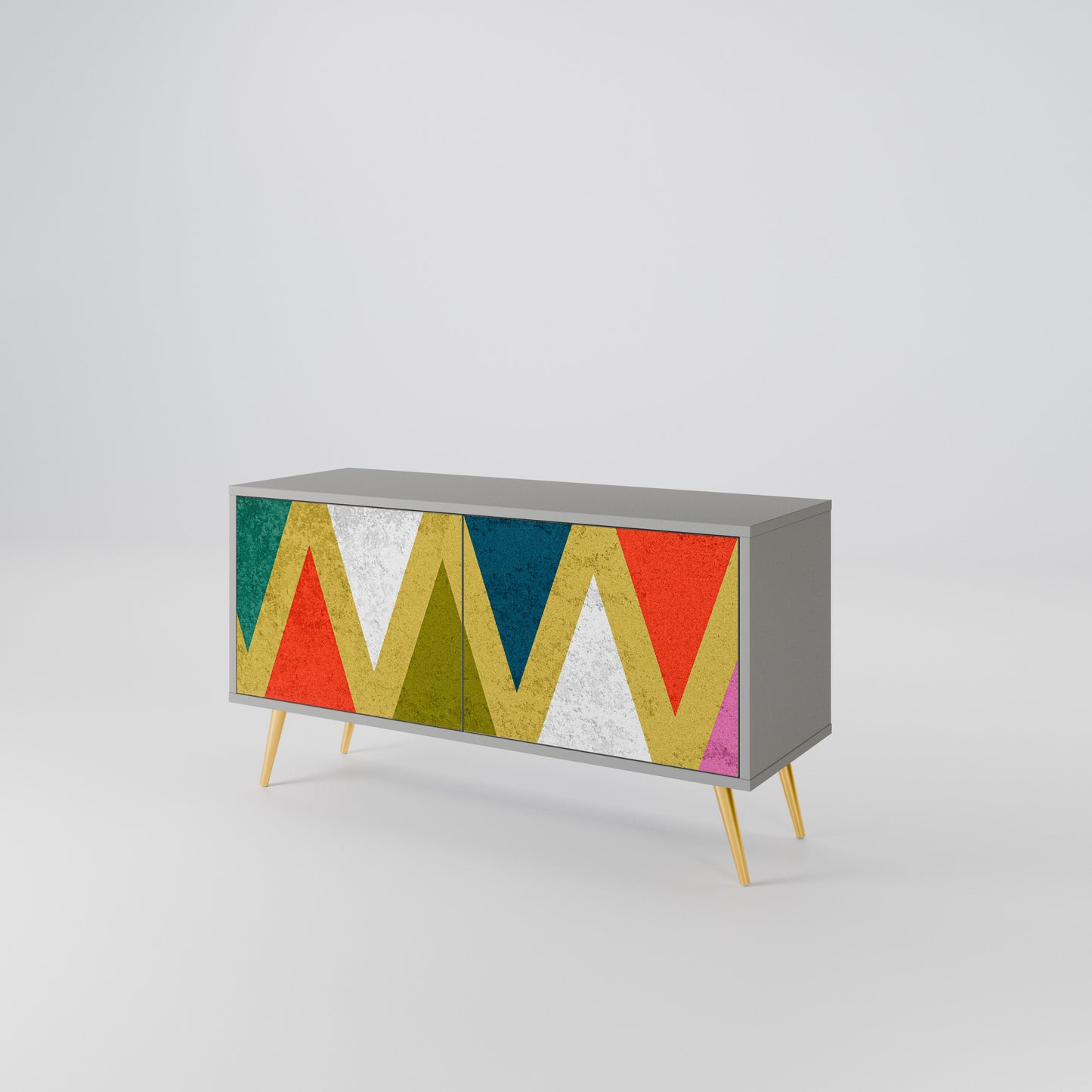 COLORFUL TRIANGLES Móvel de TV Compacto de 2 Portas