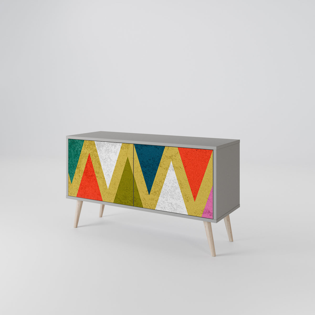 COLORFUL TRIANGLES Móvel de TV Compacto de 2 Portas