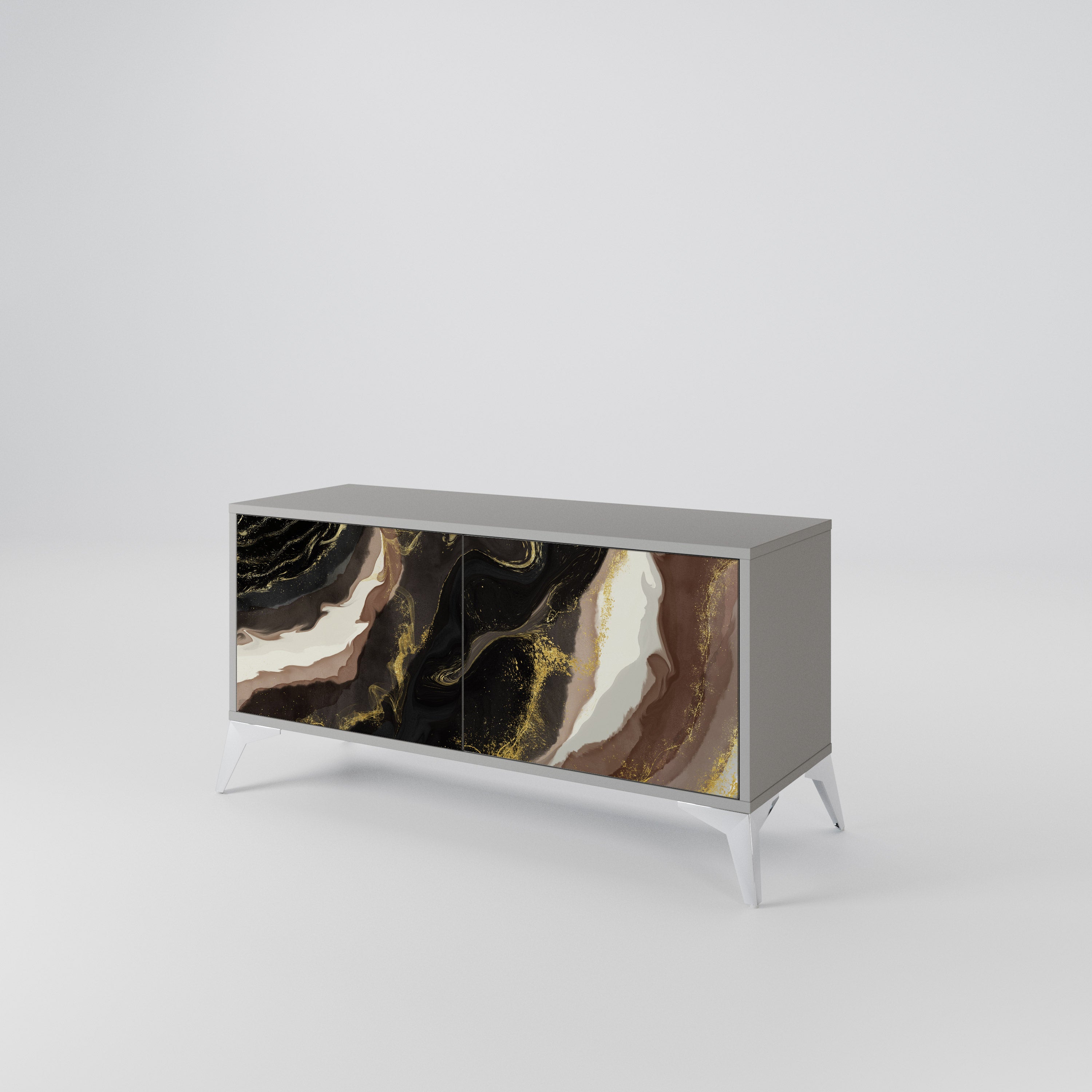 GOLD DUST Móvel de TV Compacto de 2 Portas