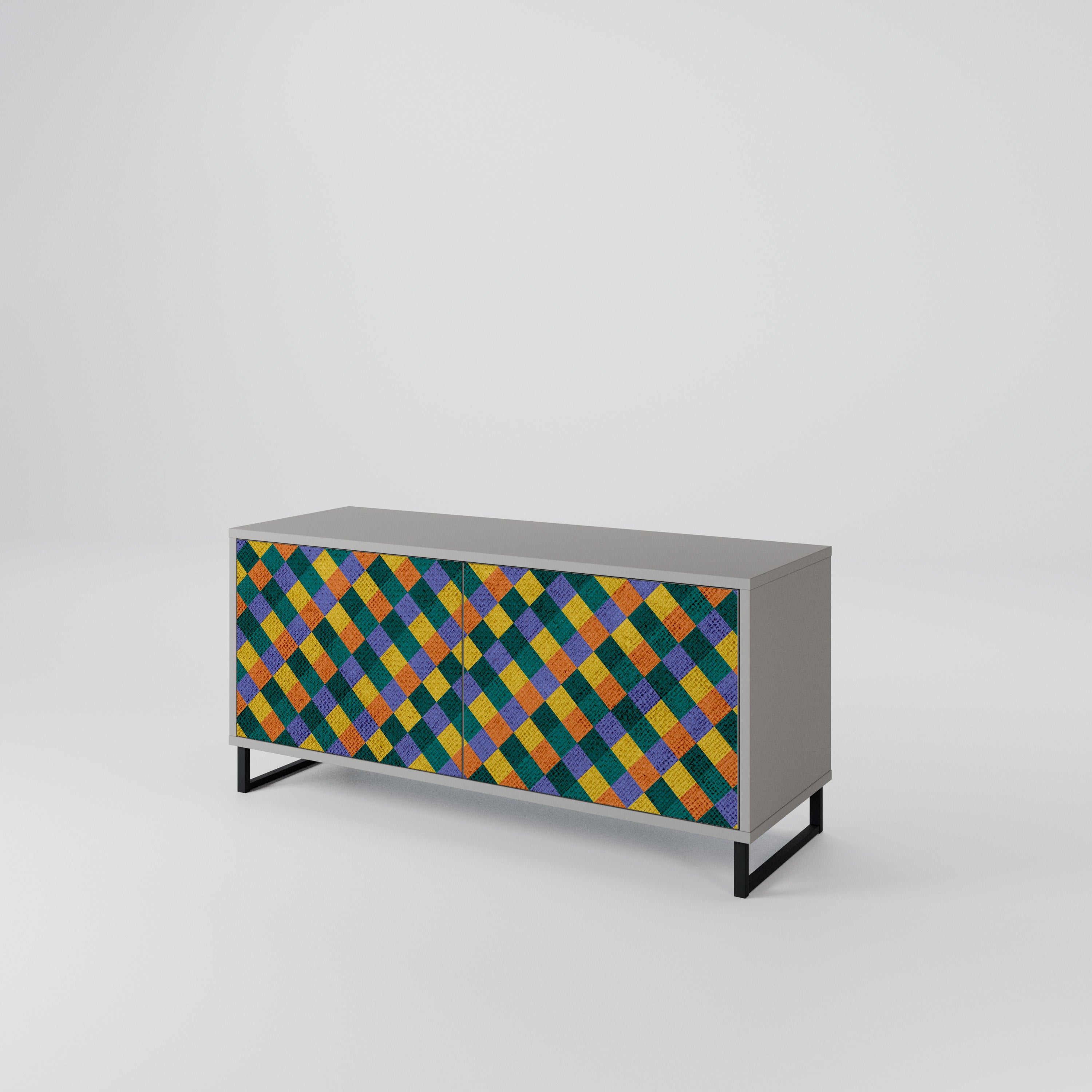 PAINTED SQUARES MIX Móvel de TV Compacto de 2 Portas