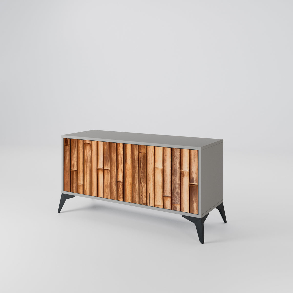 NATURAL WOOD Móvel de TV Compacto de 2 Portas