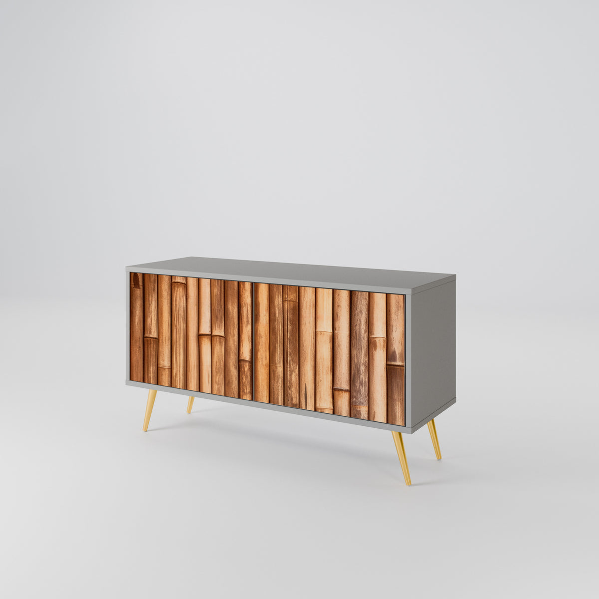 NATURAL WOOD Móvel de TV Compacto de 2 Portas