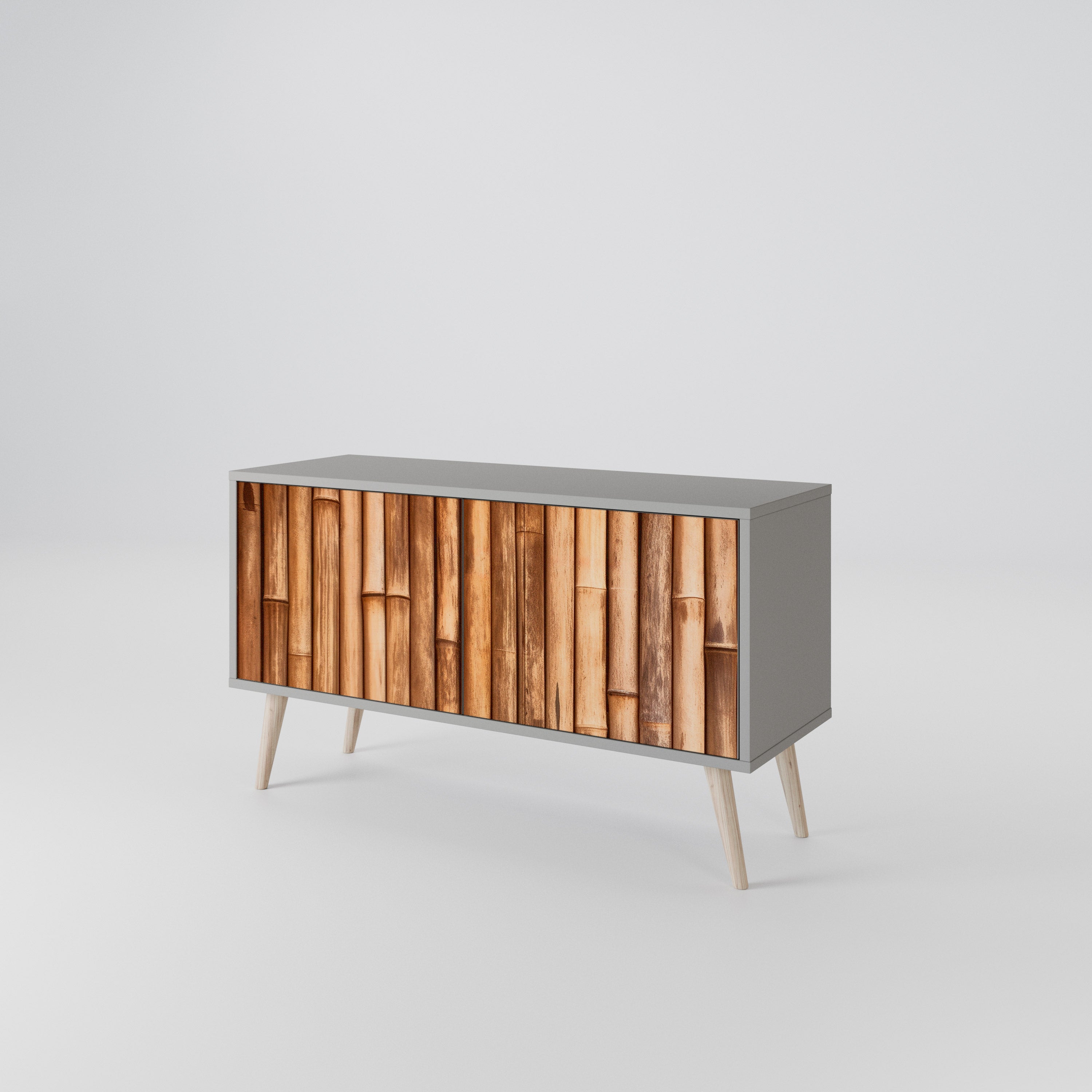 NATURAL WOOD Móvel de TV Compacto de 2 Portas