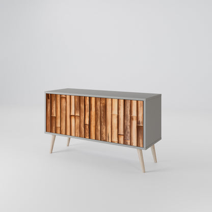 NATURAL WOOD Móvel de TV Compacto de 2 Portas