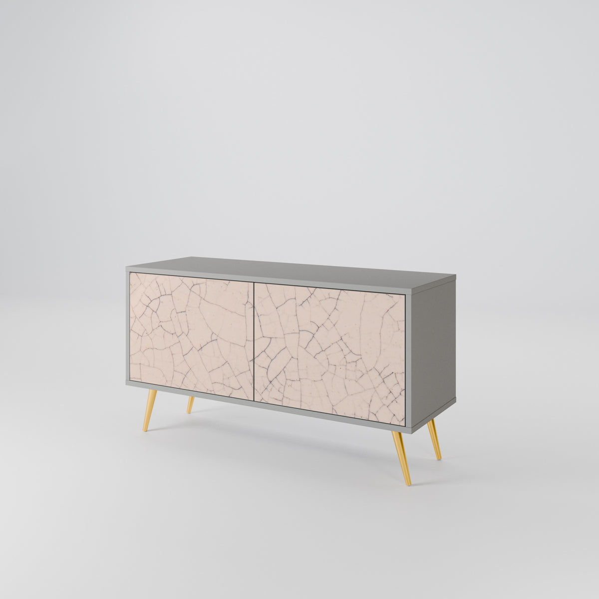 CERAMIC TEXTURE Compact 2-Door TV Cabinet