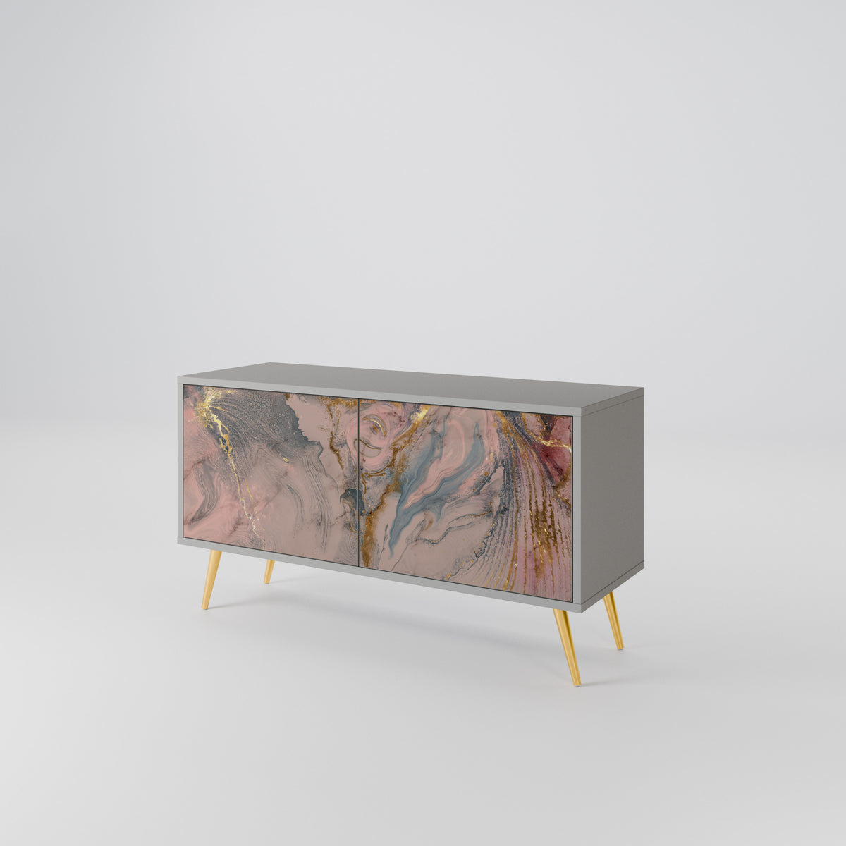 GILDED SWIRLS Móvel de TV Compacto de 2 Portas