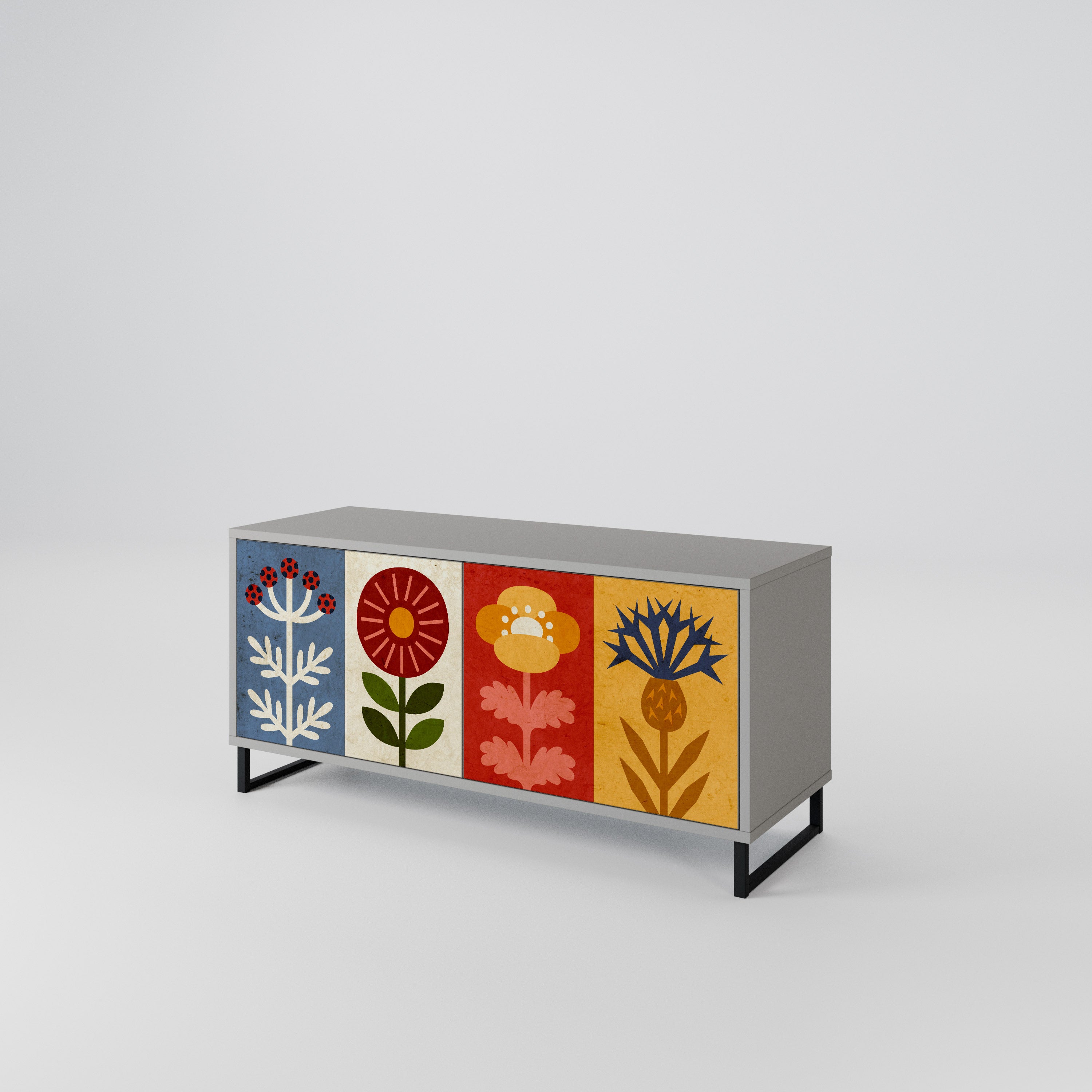 SCANDIC FLOWERET Móvel de TV Compacto de 2 Portas