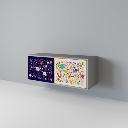FLORAL COMBINATION Móvel de TV Compacto de 2 Portas