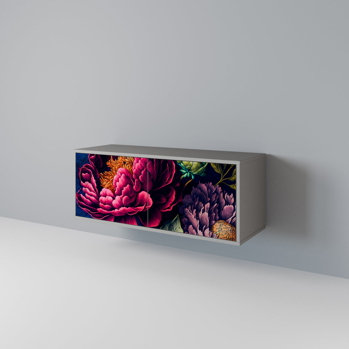 BLOOMING ELEGANCE Móvel de TV Compacto de 2 Portas
