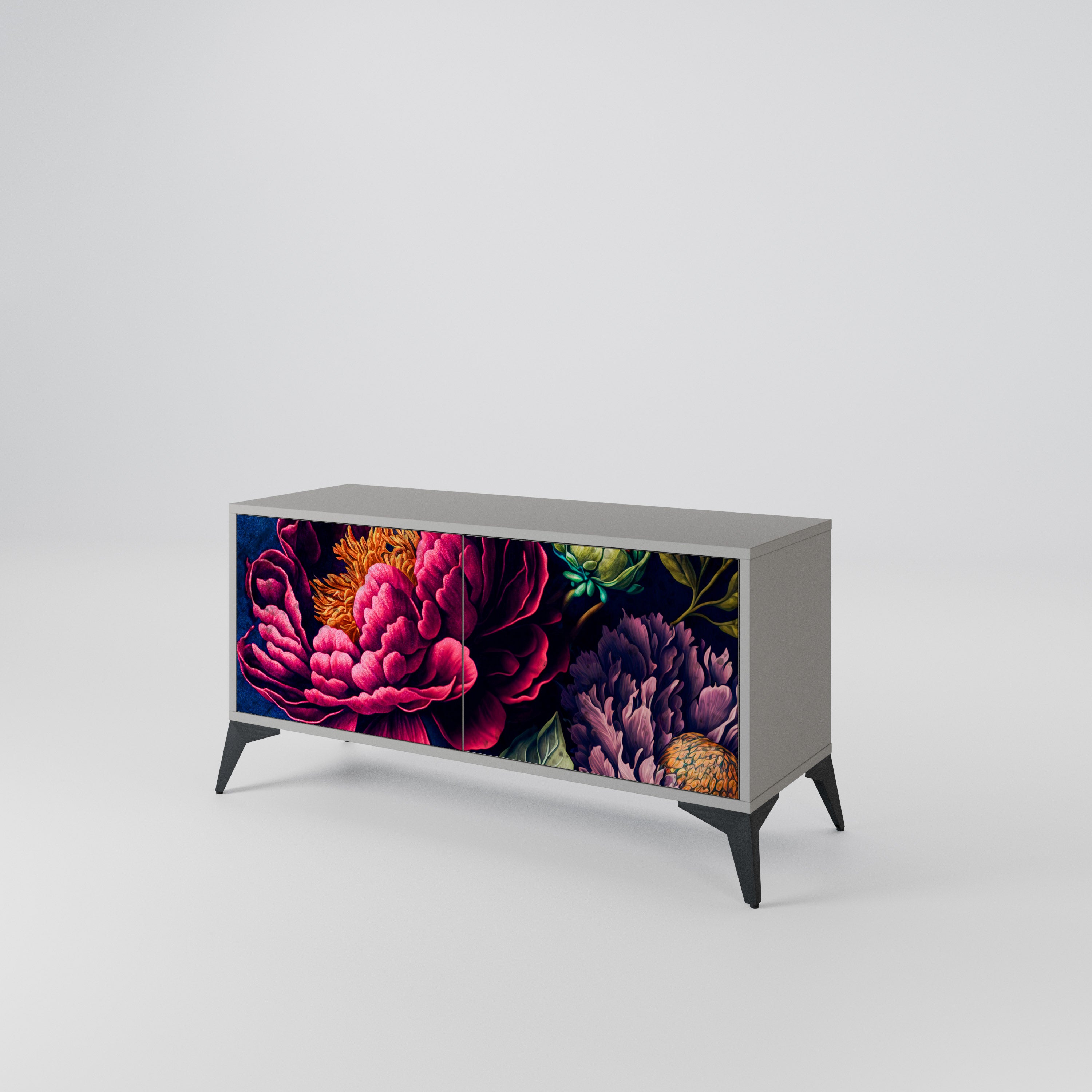 BLOOMING ELEGANCE Móvel de TV Compacto de 2 Portas