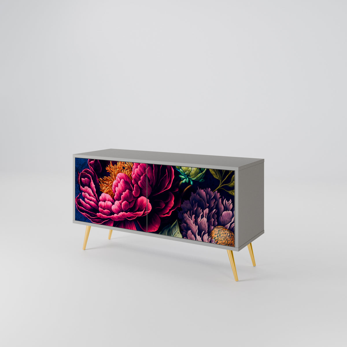 BLOOMING ELEGANCE Móvel de TV Compacto de 2 Portas