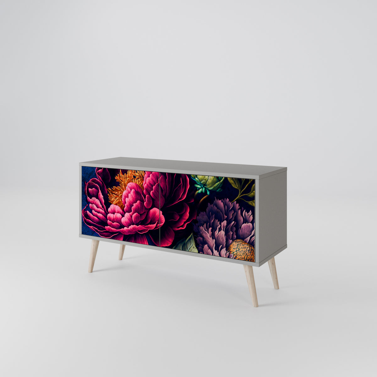 BLOOMING ELEGANCE Móvel de TV Compacto de 2 Portas