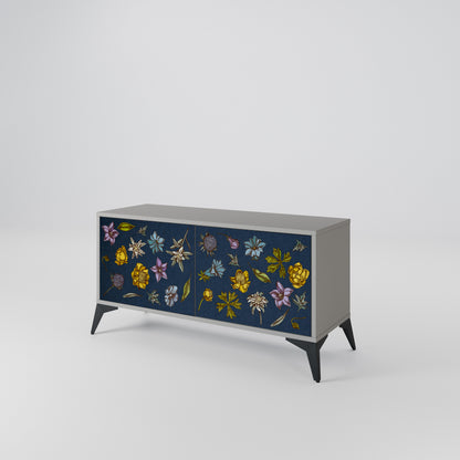FLOWERS ON NAVY BLUE Móvel de TV Compacto de 2 Portas