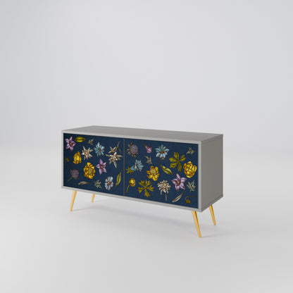 FLOWERS ON NAVY BLUE Móvel de TV Compacto de 2 Portas