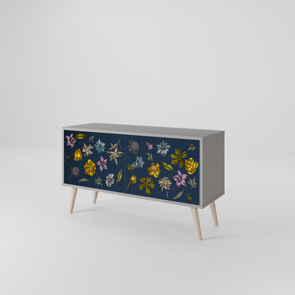 FLOWERS ON NAVY BLUE Móvel de TV Compacto de 2 Portas