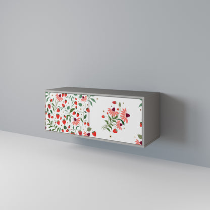 FLOWERS AND STRAWBERRIES Móvel de TV Compacto de 2 Portas