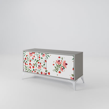 FLOWERS AND STRAWBERRIES Móvel de TV Compacto de 2 Portas