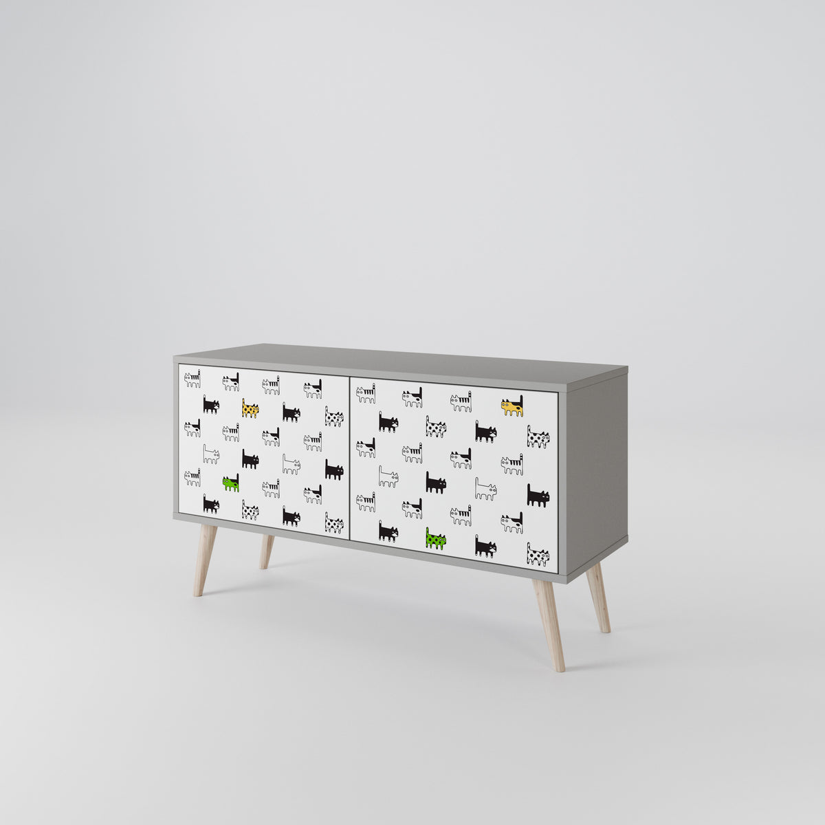 CATS COMPILATION Compact 2-Door TV Cabinet