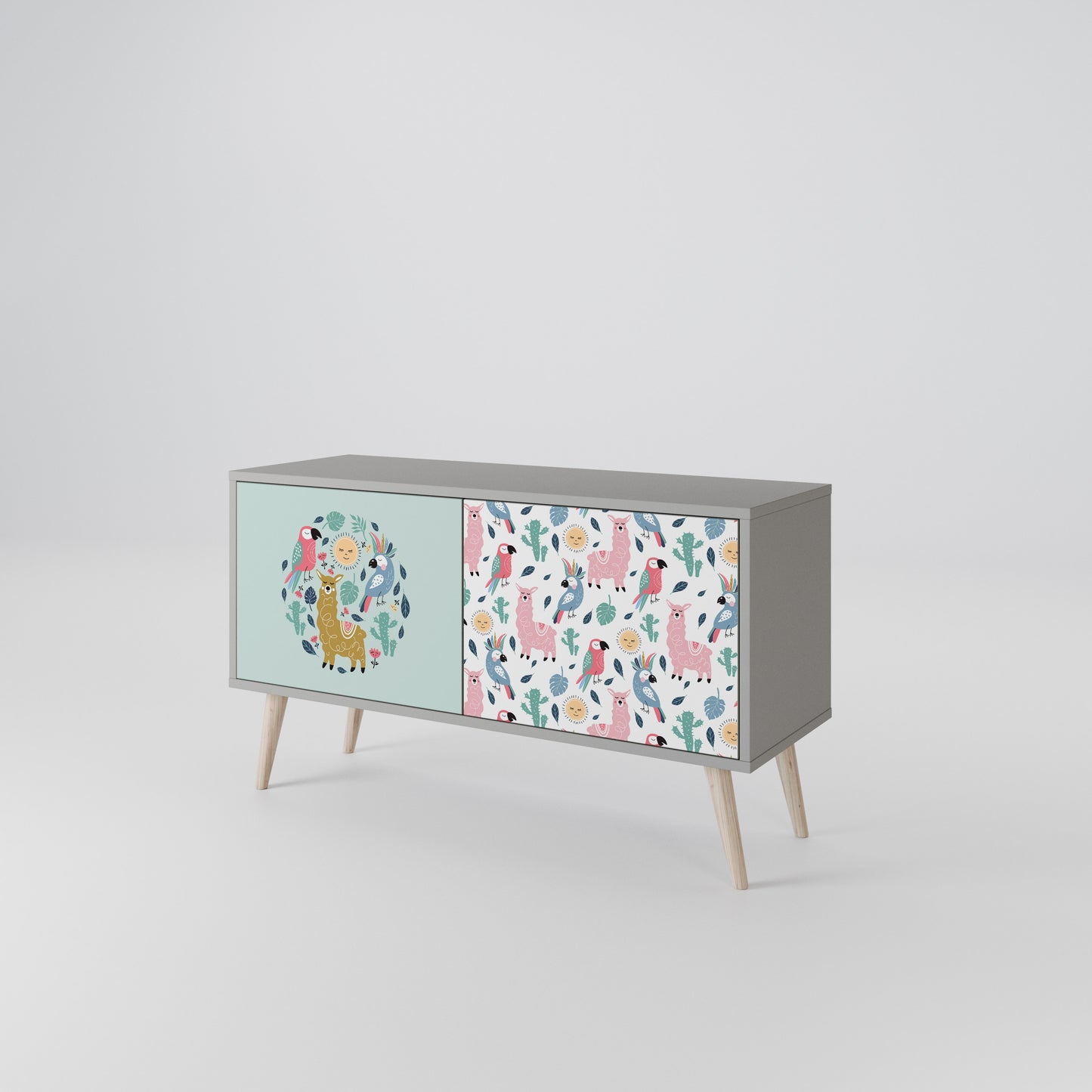 COLORFUL ALPACAS Móvel de TV Compacto de 2 Portas