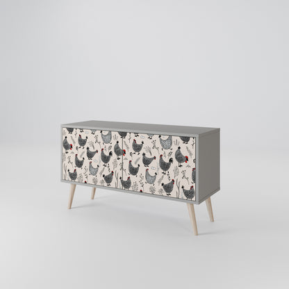 HAPPY HENS Compact 2-Door TV Cabinet