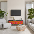 GEOMETRIC BRILLIANCE Móvel de TV com 3 Portas em Acabamento Preto