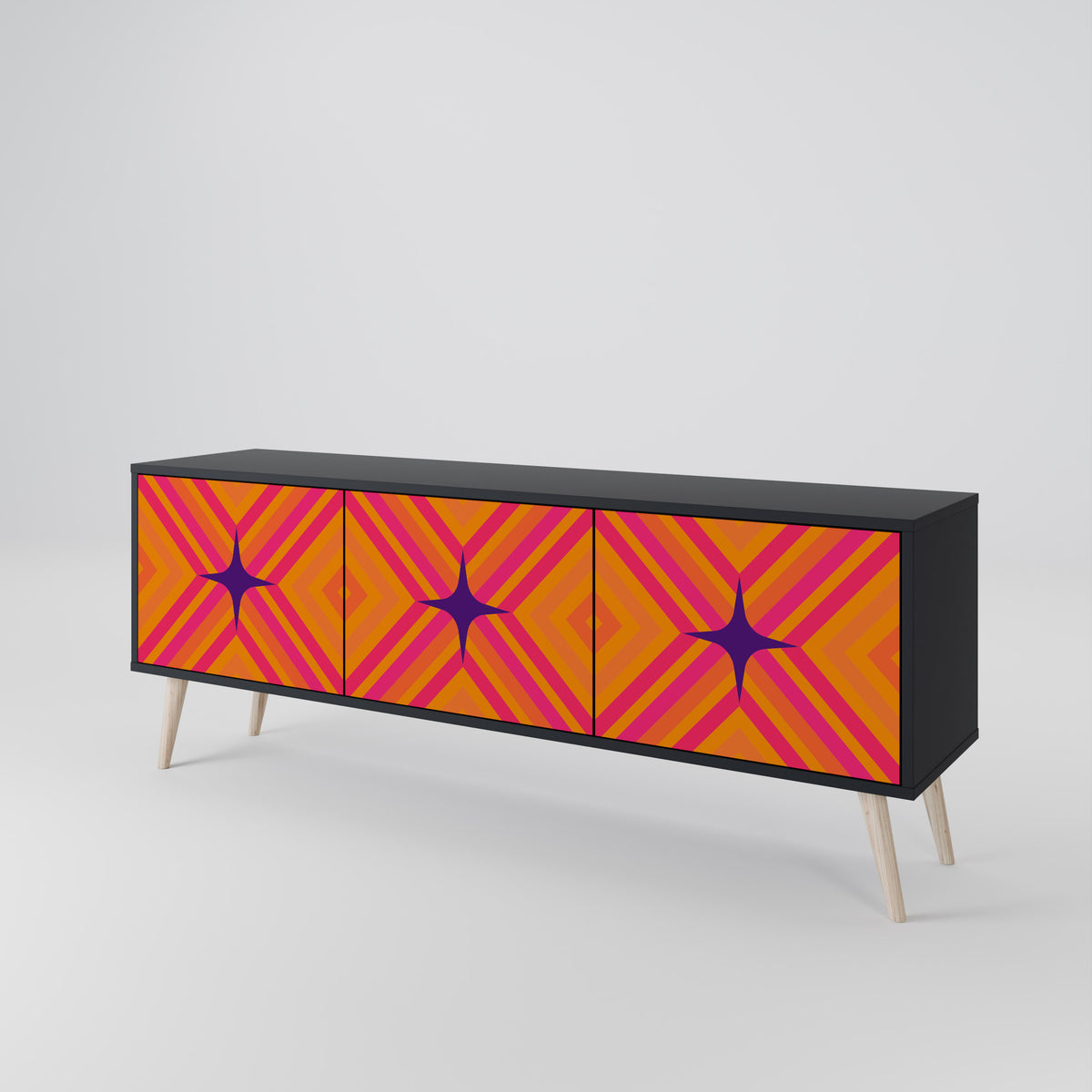 GEOMETRIC BRILLIANCE 3-Door TV Cabinet
