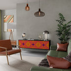 GEOMETRIC BRILLIANCE Móvel de TV com 3 Portas em Acabamento Preto