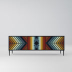 INDIGENOUS ZIGZAG Móvel de TV com 3 Portas em Acabamento Preto