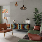 INDIGENOUS ZIGZAG Móvel de TV com 3 Portas em Acabamento Preto