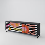 CHROMATIC ABSTRACT Móvel de TV com 3 Portas em Acabamento Preto