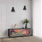 CHROMATIC ABSTRACT Móvel de TV com 3 Portas em Acabamento Preto