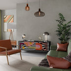 CHROMATIC ABSTRACT Móvel de TV com 3 Portas em Acabamento Preto