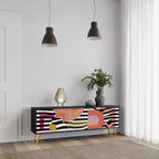 CHROMATIC ABSTRACT Móvel de TV com 3 Portas em Acabamento Preto