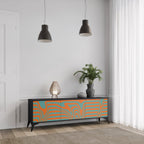 LINE COLLAPSE Móvel de TV com 3 Portas em Acabamento Preto