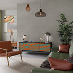 LINE COLLAPSE Móvel de TV com 3 Portas em Acabamento Preto