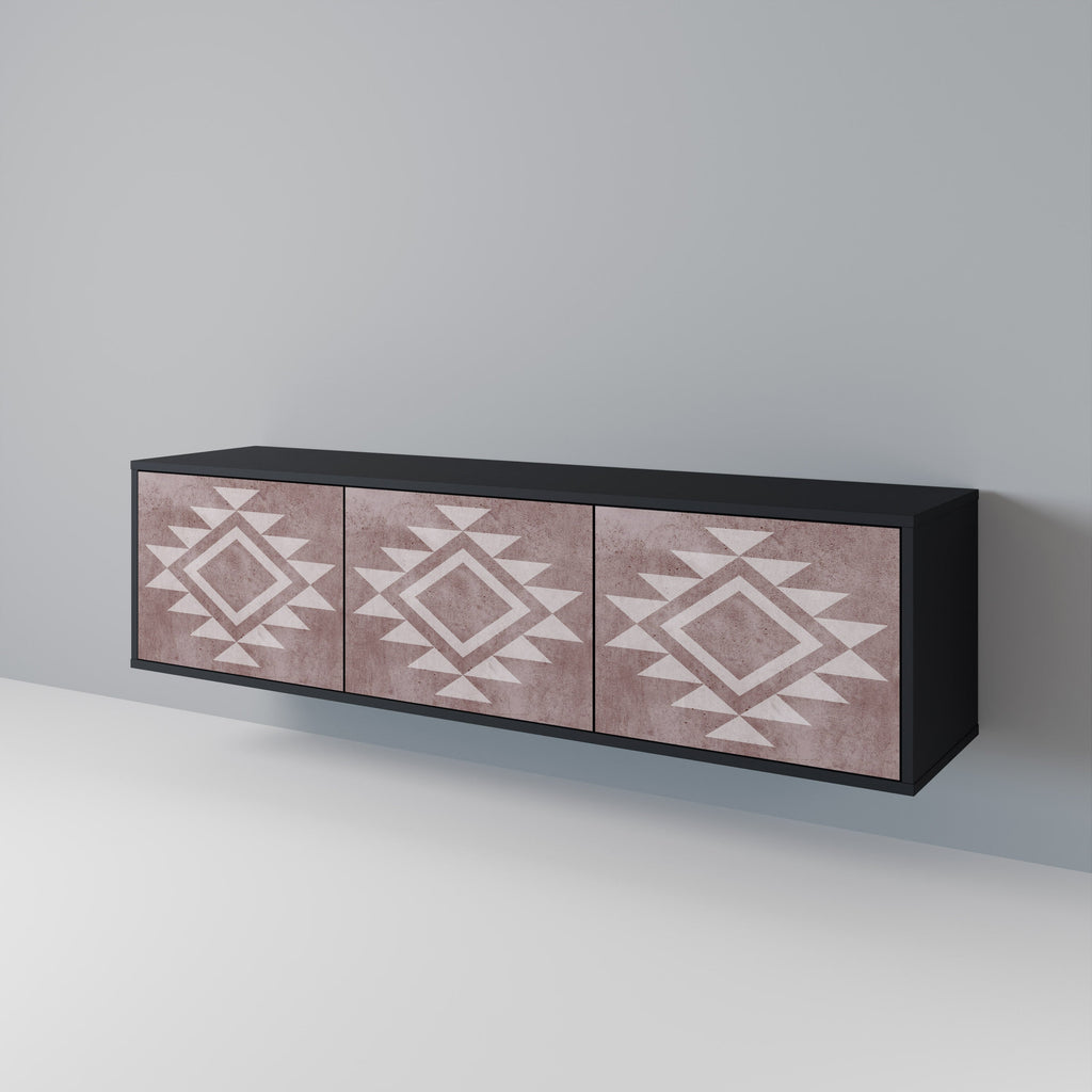 MARVEL MOSAIC Móvel de TV com 3 Portas em Acabamento Preto