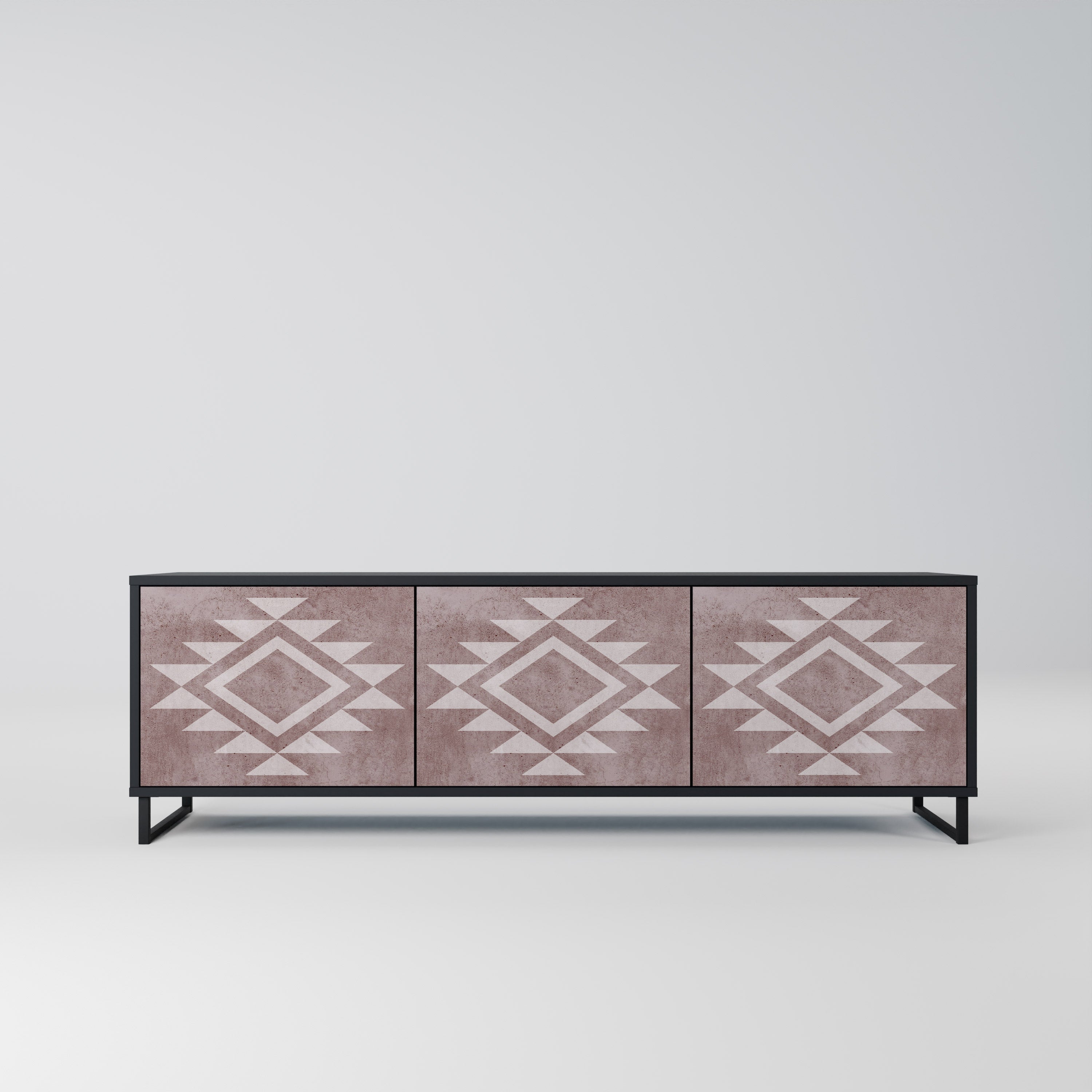 MARVEL MOSAIC Móvel de TV com 3 Portas em Acabamento Preto