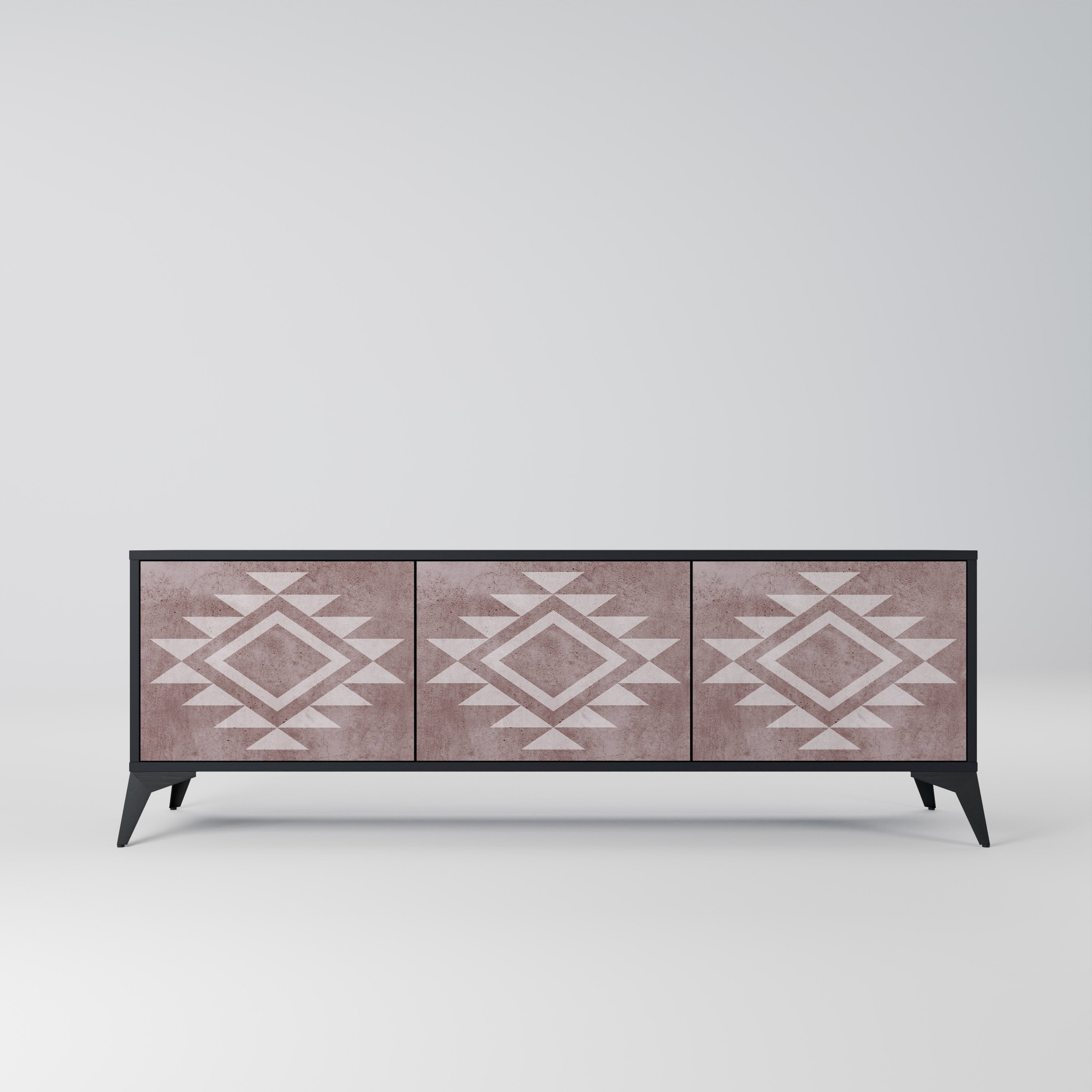 MARVEL MOSAIC Móvel de TV com 3 Portas em Acabamento Preto