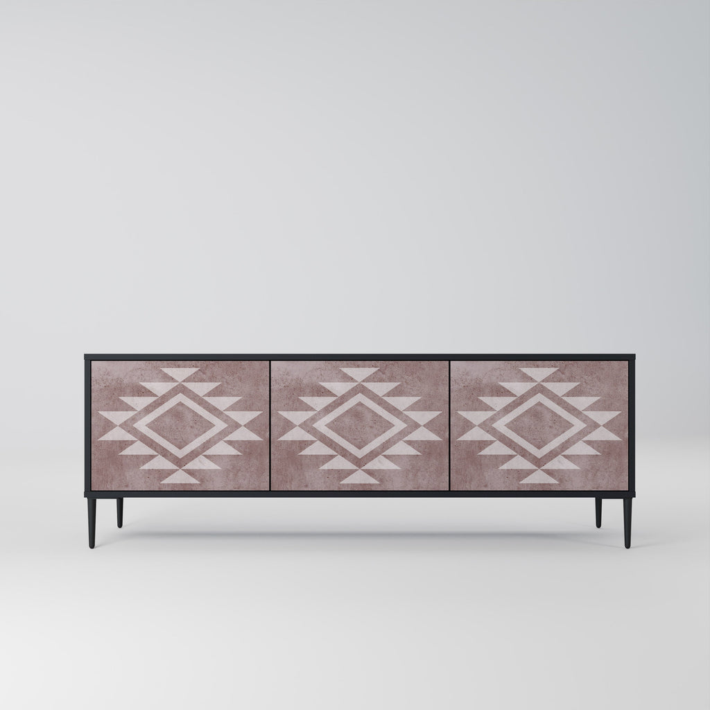 MARVEL MOSAIC Móvel de TV com 3 Portas em Acabamento Preto