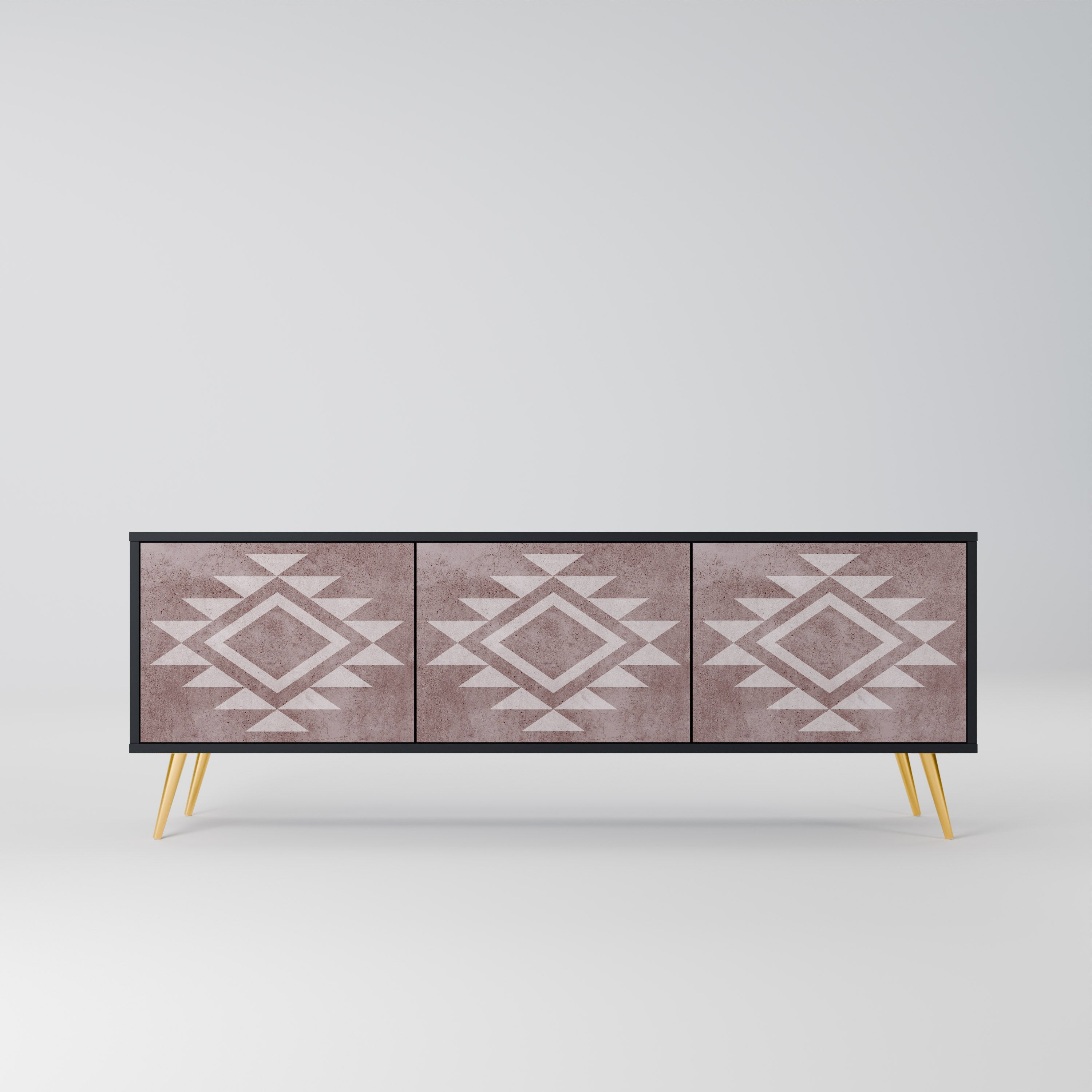 MARVEL MOSAIC Móvel de TV com 3 Portas em Acabamento Preto