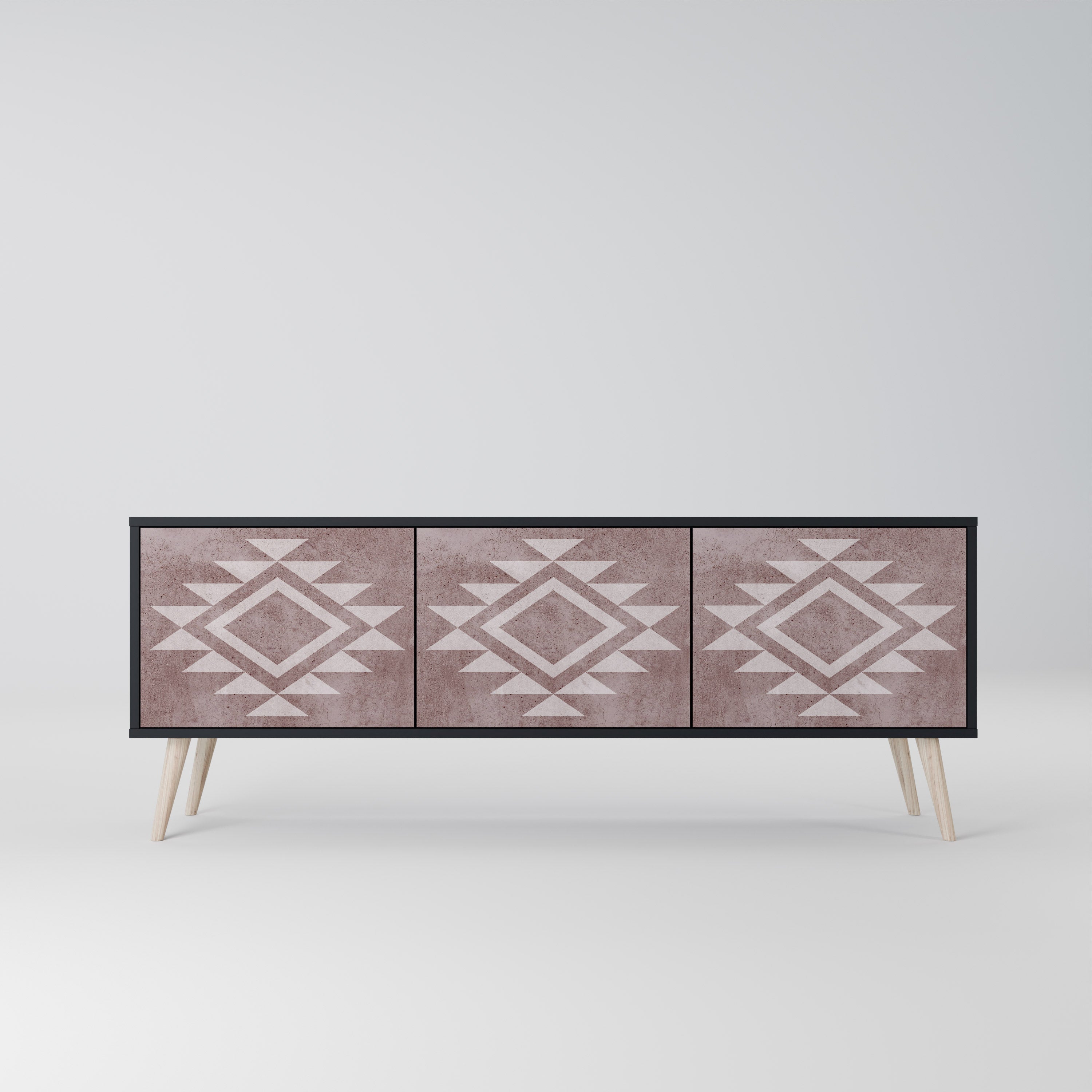 MARVEL MOSAIC Móvel de TV com 3 Portas em Acabamento Preto