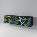 THE LABYRINTH OF GOLD 3-Door TV Stand in Black Finish